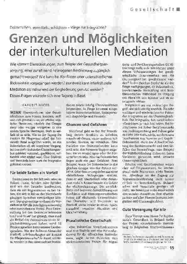 Vorschauseite 1: Grenzen und Möglichkeiten der interkulturellen Mediation