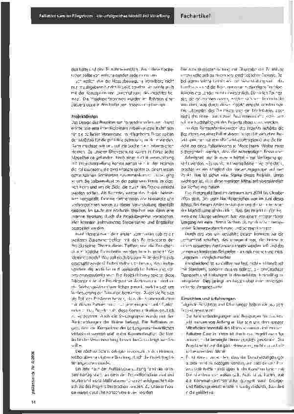 Vorschauseite 2: Palliative Care im Pflegeheim -ein erfolgreiches Modell aus Vorarlberg
