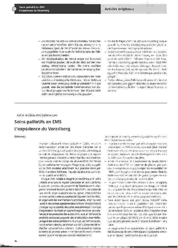 Vorschauseite 3: Palliative Care im Pflegeheim -ein erfolgreiches Modell aus Vorarlberg