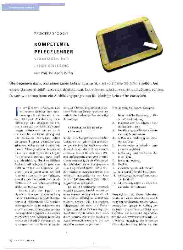 Vorschauseite 1: KOMPETENTE PFLEGELEHRER