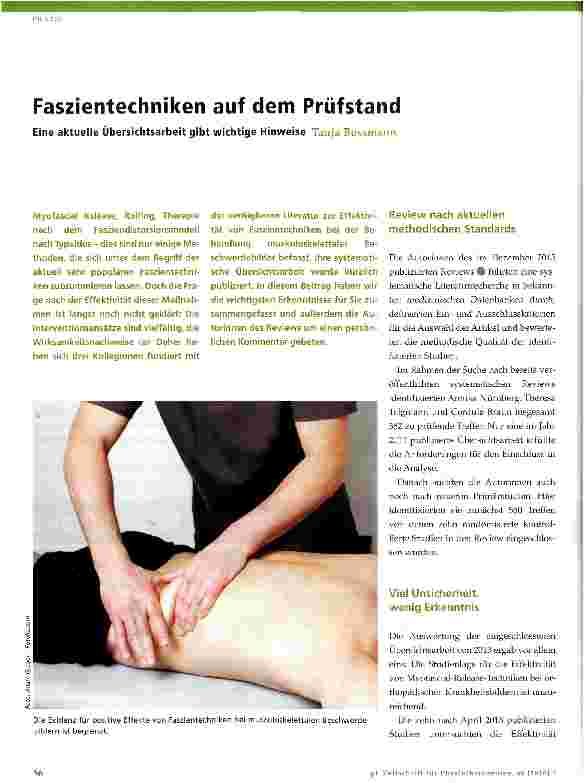Vorschauseite 1: Faszientechniken auf dem Prüfstand