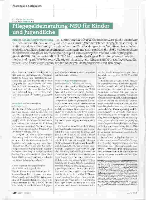 Vorschauseite 1: Pflegegeldeinstufung-NEU für Kinder und Jugendliche