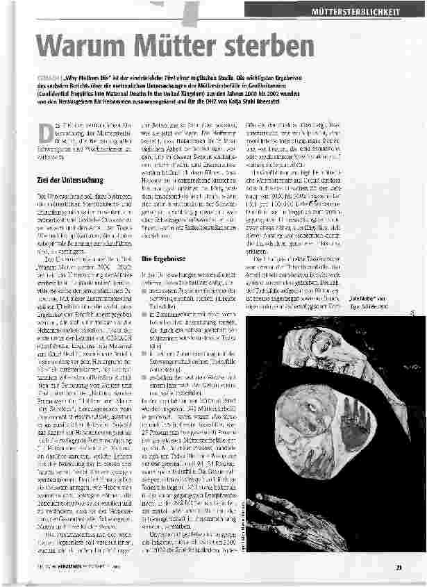 Vorschauseite 1: Warum Mütter sterben