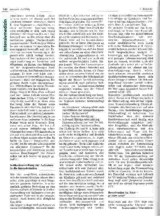Vorschauseite 3: Medizinische Grenzen der Intensivtherapie im Alter