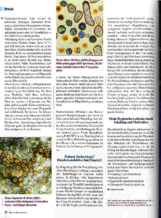 Vorschauseite 3: Händeund Hautdesinfektion Wenn die helfende Hand zur Gefahr wird