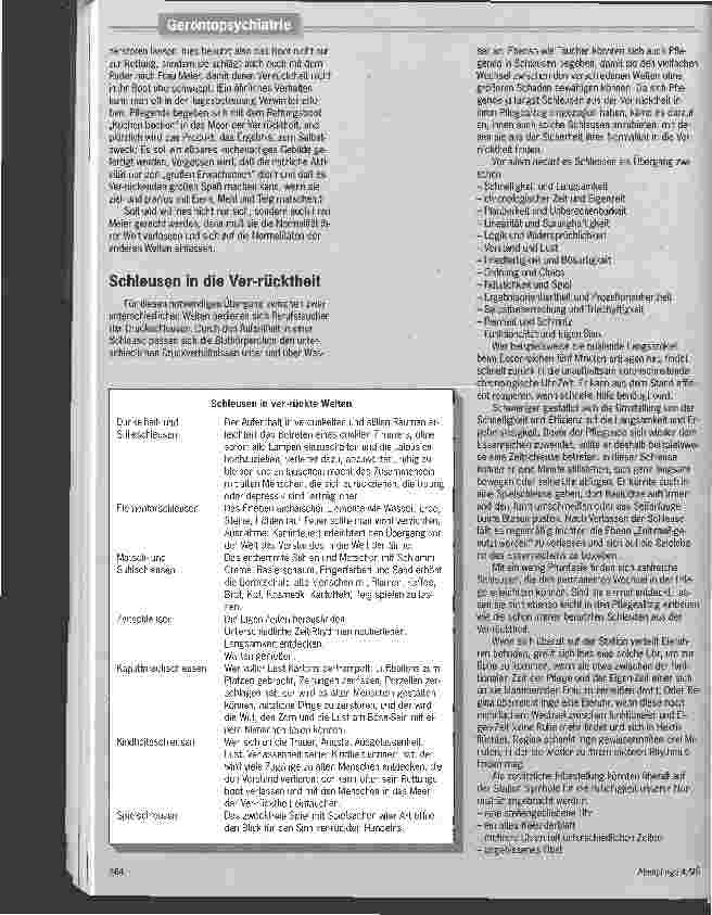 Vorschauseite 4: Schleusen im Meer der Ver-rücktheit Das Miteinander von Verwirrten und Pflegenden erträglicher und effektiver machen