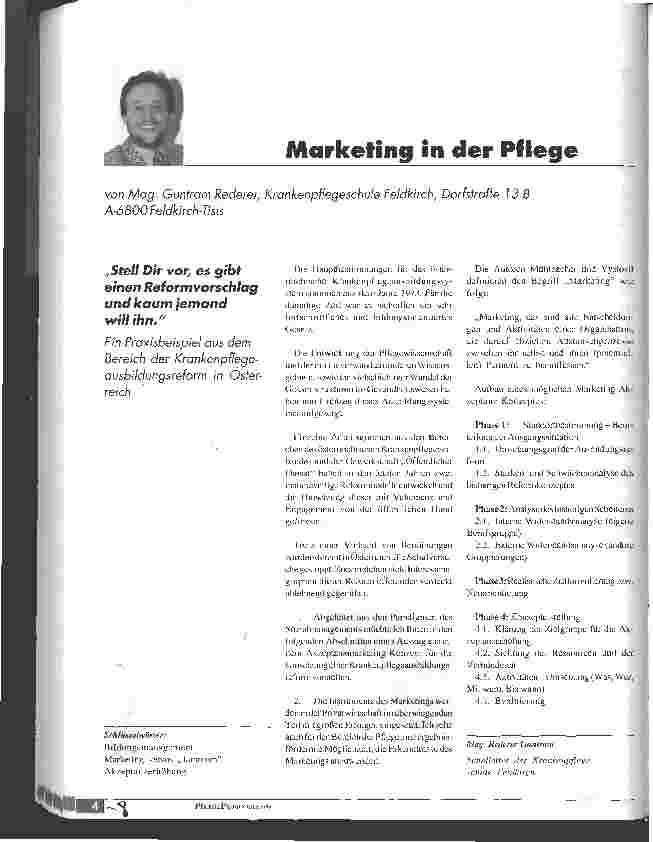 Vorschauseite 1: Marketing in der Pflege