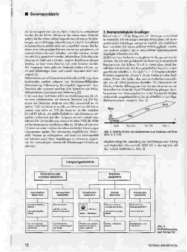Vorschauseite 2: Psychiatrische und psychometrische Befunderhebung bei Demenzen