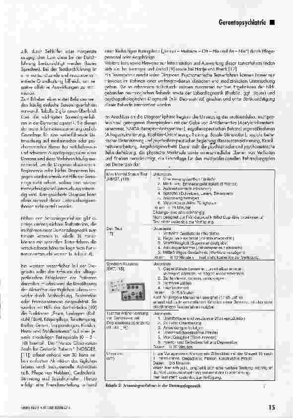 Vorschauseite 5: Psychiatrische und psychometrische Befunderhebung bei Demenzen