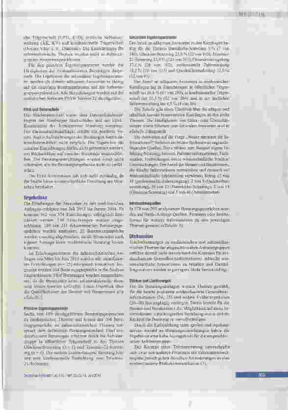 Vorschauseite 5: Evidenzbasiertheit von Telefonberatungen zu medizinischen und zahnmedizinischen Themen