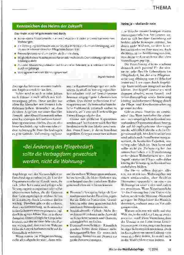 Vorschauseite 2: Leben daheim und im Heim Visionen für 2025