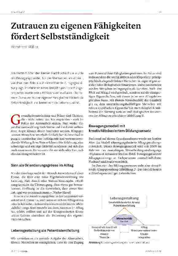 Vorschauseite 1: Zutrauen zu eigenen Fähigkeiten fördert Selbstständigkeit