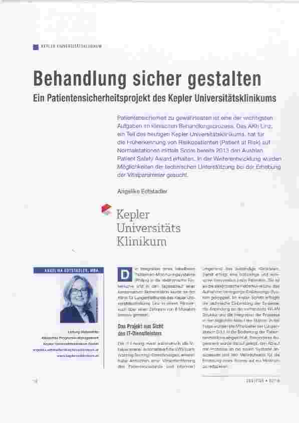 Vorschauseite 1: Behandlung sicher gestalten