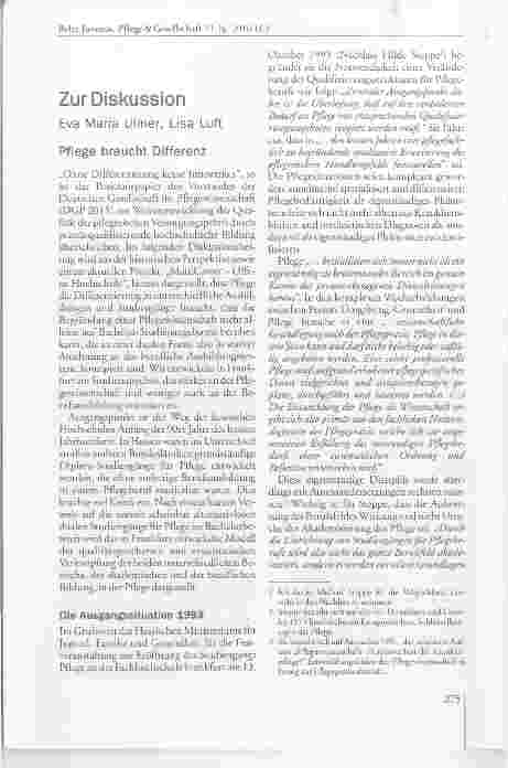 Vorschauseite 1: Pflege braucht Differenz