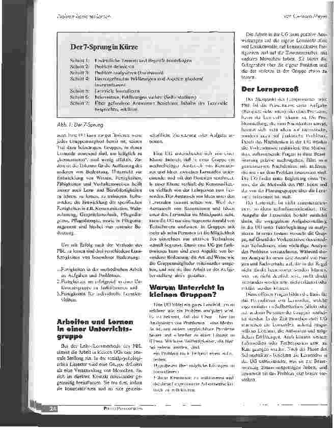 Vorschauseite 4: Problem-basiertes Lernen - eine veränderte Pädagogik im Gesundheitswesen