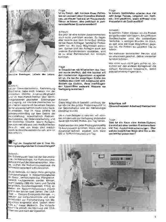Vorschauseite 1: Das Institut für Spezial-Therapie in Bad Godesberg Interview mit Oberschwester Adelheit Heinschke