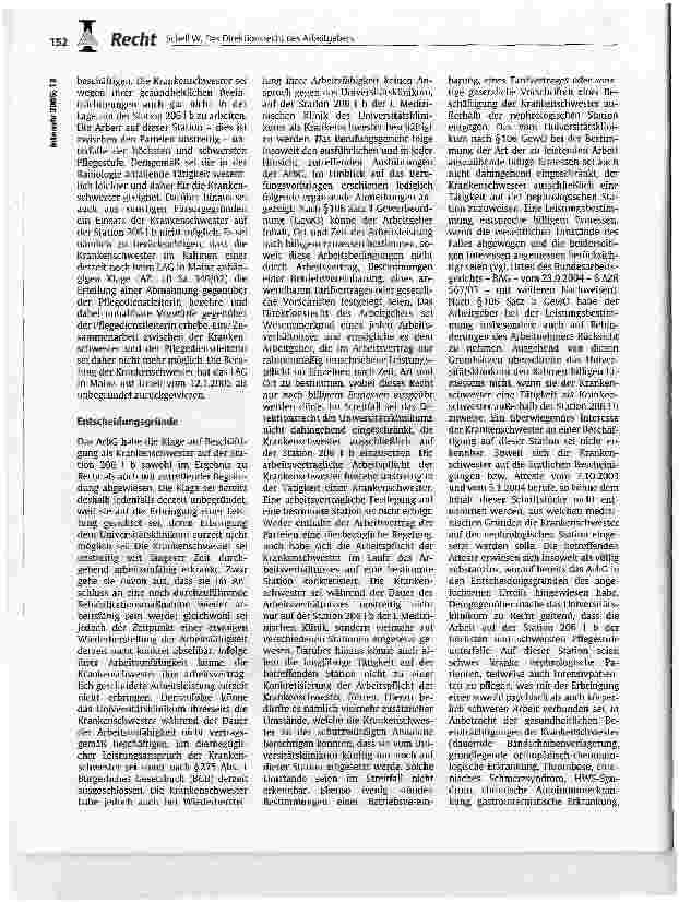 Vorschauseite 2: Das Direktionsrecht des Arbeitgebers ist Wesensmerkmal eines jeden Arbeitsverhältnisses ...