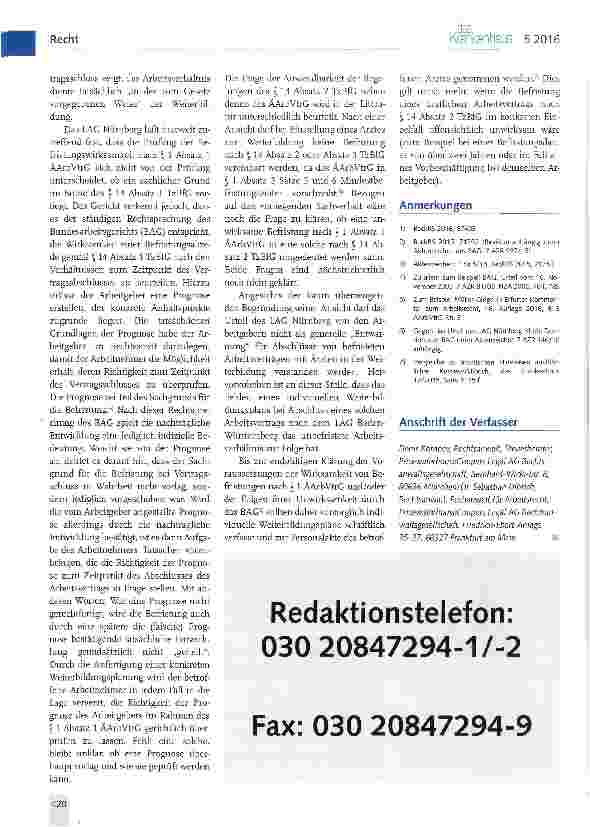 Vorschauseite 2: Kein individueller Weiterbildungsplan für die Befristung von Arbeitsverträgen mit Ärzten in Weiterbildung erforderlich