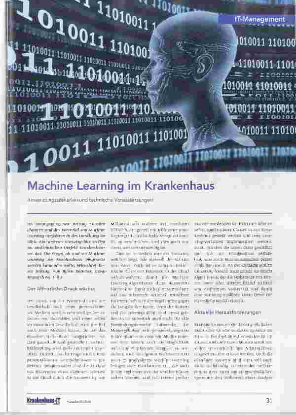 Vorschauseite 1: Machine Learning im Krankenhaus