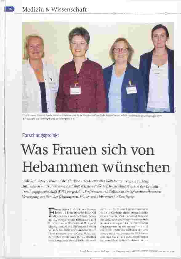 Vorschauseite 1: Was Frauen sich von Hebammen wünschen