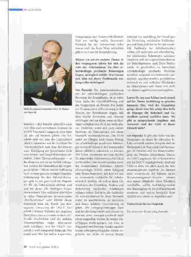 Vorschauseite 3: Die „neue“ Sifa: Betriebliches Gesundheitsmanagement muss gelebt werden
