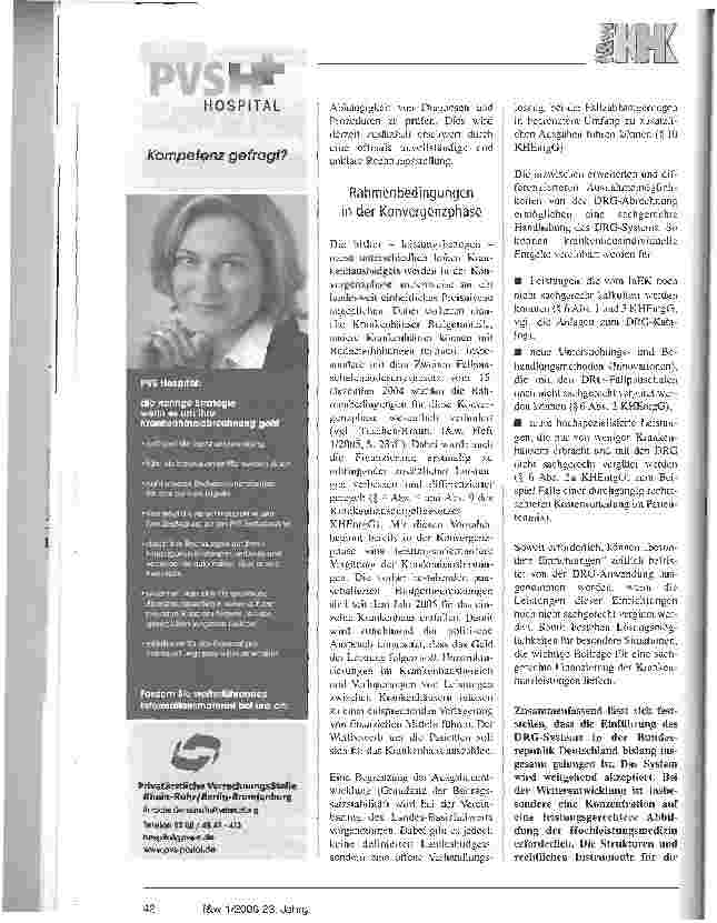 Vorschauseite 3: Kontinuität in der KrankenhauspolitikDRG-Einführung und Konvergenzphase