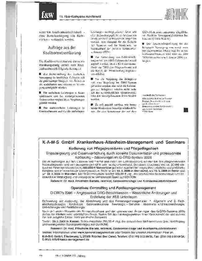 Vorschauseite 5: Kontinuität in der KrankenhauspolitikDRG-Einführung und Konvergenzphase