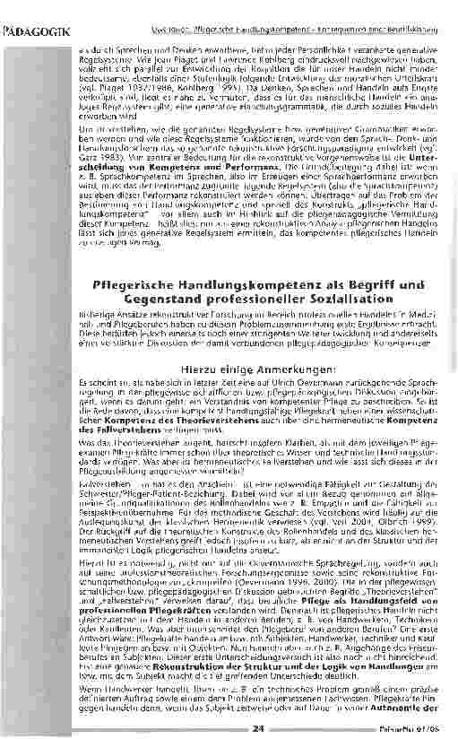 Vorschauseite 3: Pflegerische Handlungskompetenz - Konsequenzen einer Begriffsklärung