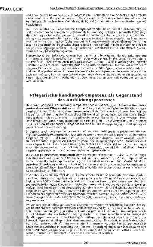 Vorschauseite 5: Pflegerische Handlungskompetenz - Konsequenzen einer Begriffsklärung