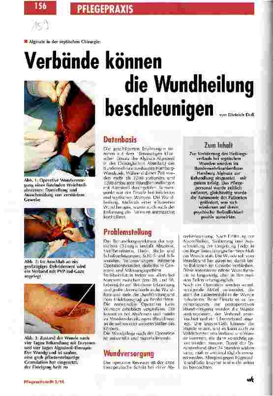 Vorschauseite 1: Verbände können die Wundheilung beschleunigen Alginate in der septischen Chirurgie