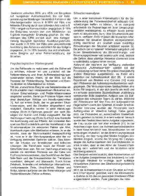 Vorschauseite 3: Vom Fehler zum Zwischenfall - Strategien zur Erhöhung der Patientensicherheit in der Anästhesie