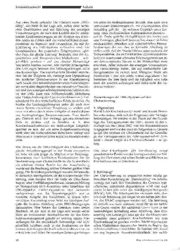 Vorschauseite 3: Rechtliche Anforderungen an den Chefarzt imDRG-Zeitalter