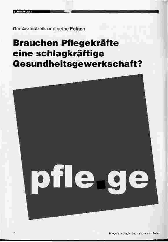 Vorschauseite 1: Brauchen Pflegekräfte eine schlagkräftige Gesundheitsgewerkschaft?
