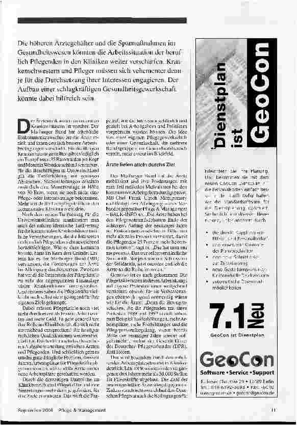 Vorschauseite 2: Brauchen Pflegekräfte eine schlagkräftige Gesundheitsgewerkschaft?