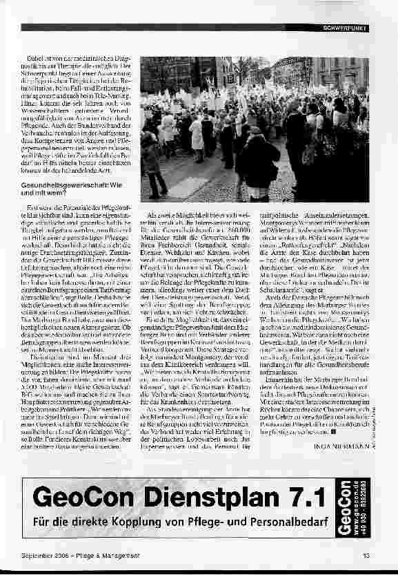 Vorschauseite 4: Brauchen Pflegekräfte eine schlagkräftige Gesundheitsgewerkschaft?