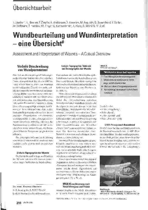 Vorschauseite 1: Wundbeurteilung und Wundinterpretation -eine Übersicht