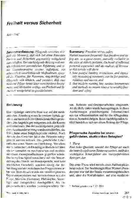 Vorschauseite 1: Freiheit versus Sicherheit