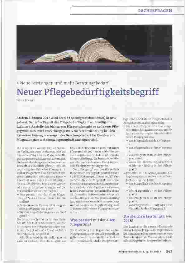 Vorschauseite 1: Neuer Pflegebedürftigkeitsbegriff