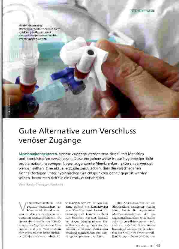Vorschauseite 1: Gute Alternative zum Verschluss venöser Zugänge