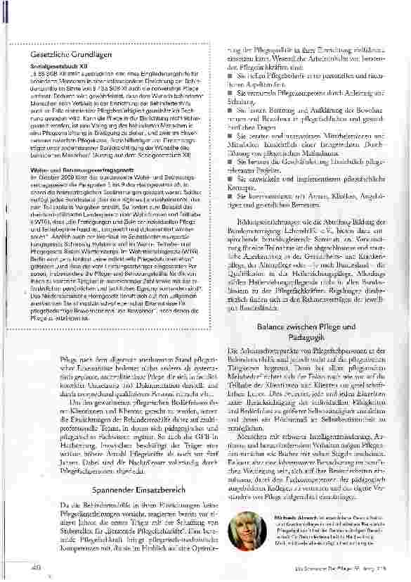 Vorschauseite 3: Zwischen Pflege und Pädagogik