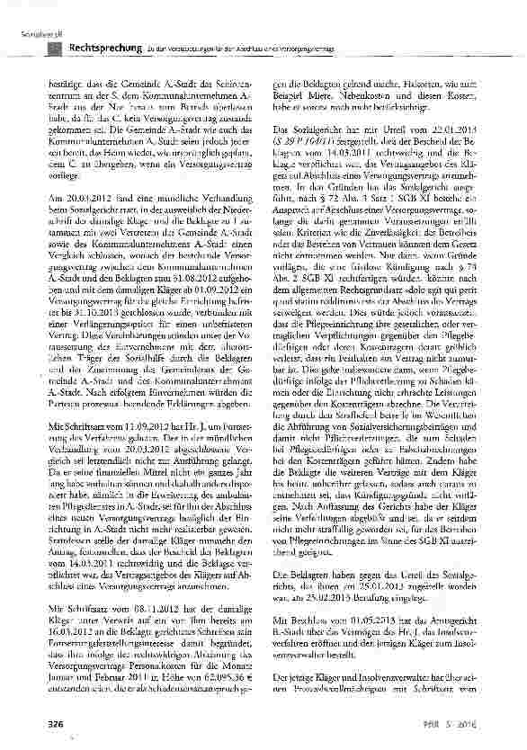 Vorschauseite 5: Zu den Voraussetzungen für den Abschluss eines Versorgungsvertrags