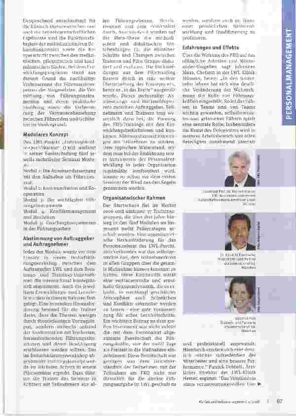 Vorschauseite 2: Führungskräfteentwicklung in psychiatrischen Kliniken und Einrichtungen