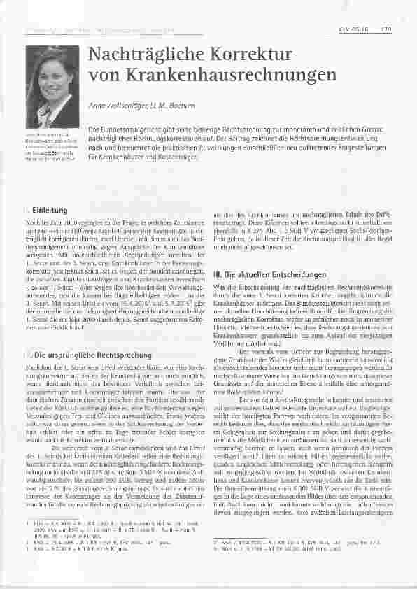 Vorschauseite 1: Nachträgliche Korrektur von Krankenhausrechnungen