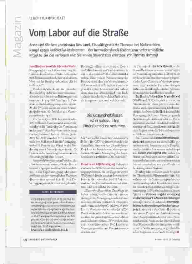 Vorschauseite 1: Vom Labor auf die Straße