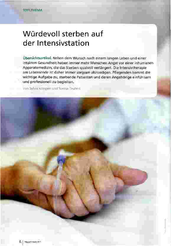 Vorschauseite 1: Würdevoll sterben auf der Intensivstation