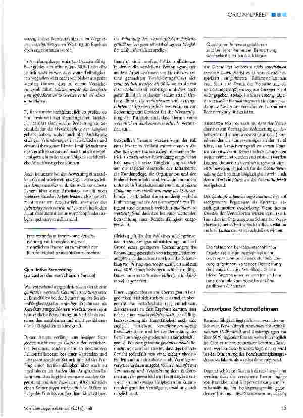 Vorschauseite 2: Berufskundliche Grundlagen für die Beurteilung der Berufsunfähigkeit