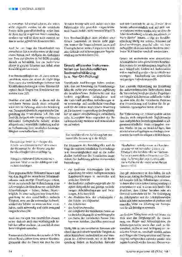 Vorschauseite 3: Berufskundliche Grundlagen für die Beurteilung der Berufsunfähigkeit
