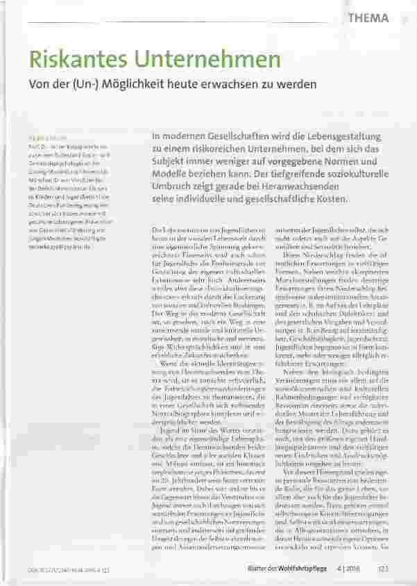 Vorschauseite 1: Riskantes Unternehmen