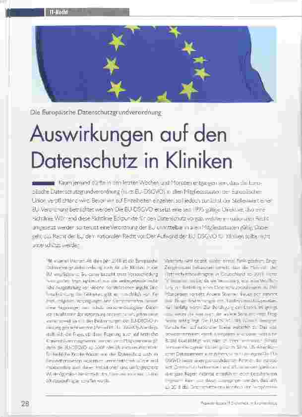 Vorschauseite 1: Auswirkungen auf den Datenschutz in Kliniken