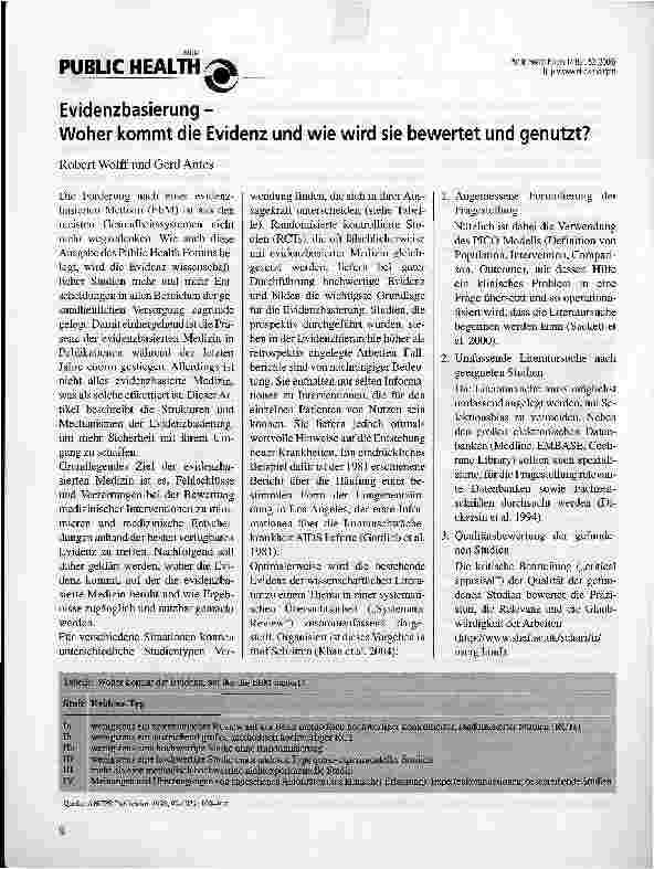 Vorschauseite 1: Evidenzbasierung - Woher kommt die Evidenz und wie wird sie bewertet und genutzt?